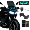 Devil Eye Lights for Motorcycle – 7"x3" LED Eyes for Car Windshield | Programmable Patterns, App/Remote Control | for Motorcycle, Taxi, Sedans, SUVs, – Custom Dynamic Sign (1-Pack)